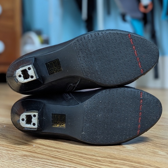 Miz Mooz Journey Black Leather Tall Boots 8.5 – Vintage – Heel Caps Worn - Picture 11 of 13